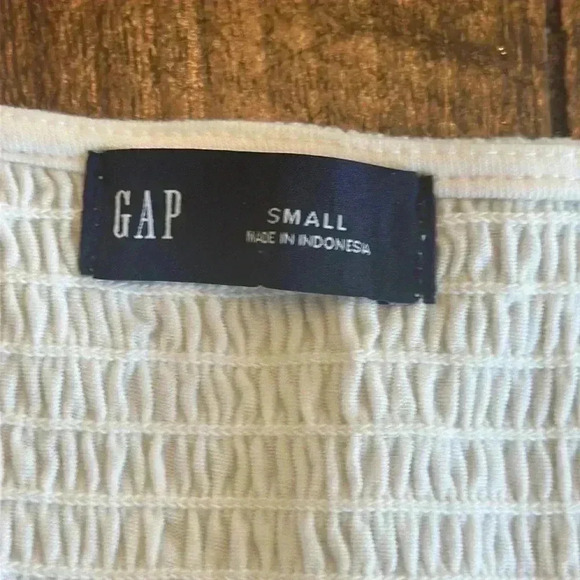 GAP | Smocked Button-Front Top, White - Picture 4 of 8